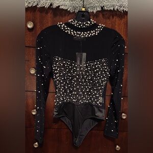 Paris Fashion Beaded Rhinestone Bodysuits